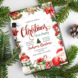Christmas Party Invitation, Christmas Eve Dinner Invitation