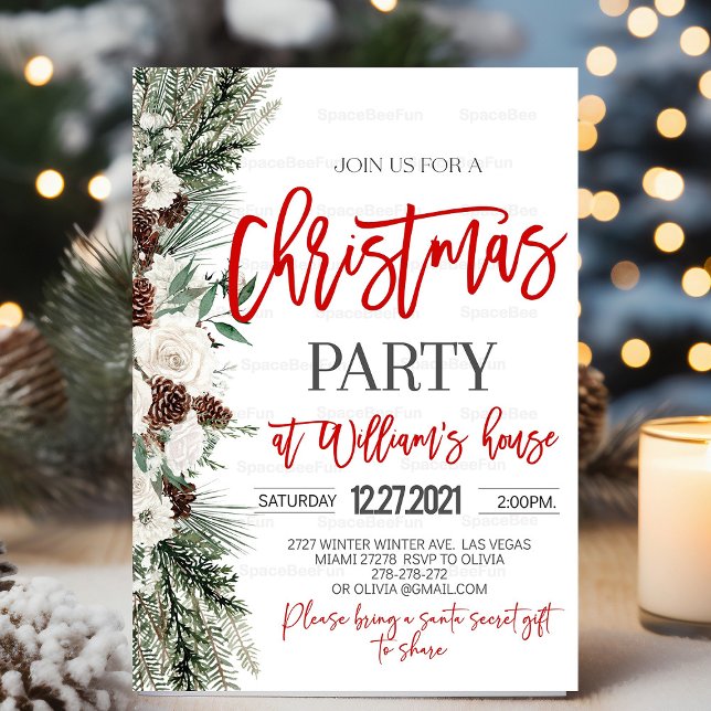 Christmas Party Invitation Christmas Party Invite (Christmas Party Invitation,winter party invites,Christmas Party Invite, Christmas Party invitation,H)