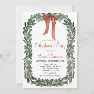 Christmas Party invitation Copper bows