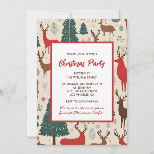 Christmas Party Invitation Deers