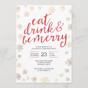Christmas party Invitation Eat drink be merry
