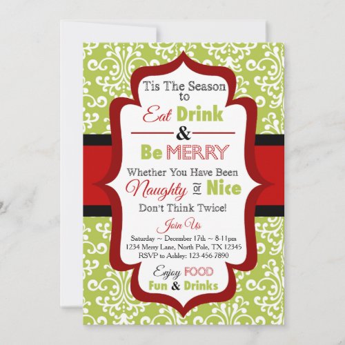 Christmas Party Invitation _ Eat Drink  Be Merry