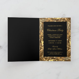 Christmas Party Invitation Elegant Black and Gold