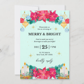 Christmas Party Invitation Festive Holiday