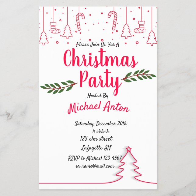 Christmas party Invitation Flyer (Front)