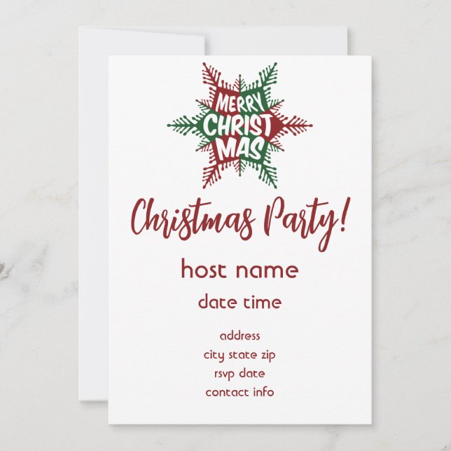 Christmas Party Invitation - Holiday Invitation (Front)