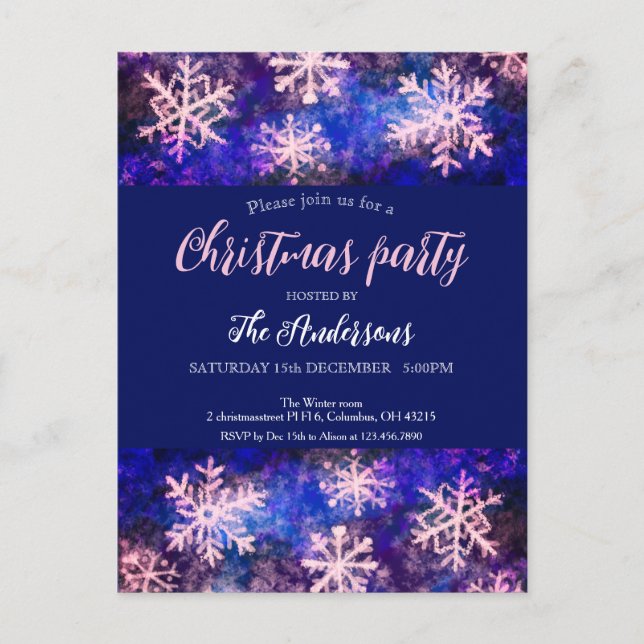 christmas party invitation holiday postcard (Front)