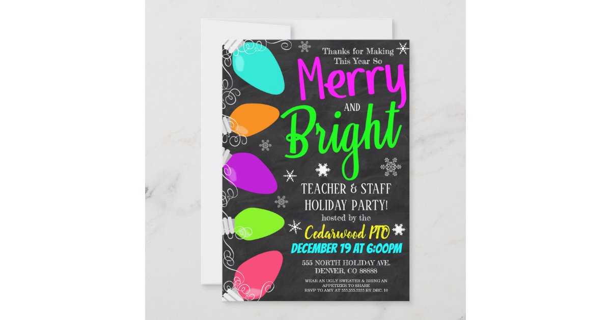 Xmas Party Invite Holiday Party Invitation Printable Christmas Invitations Merry and Bright