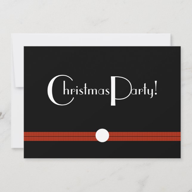 Christmas Party Invitation in Black and White (Front)