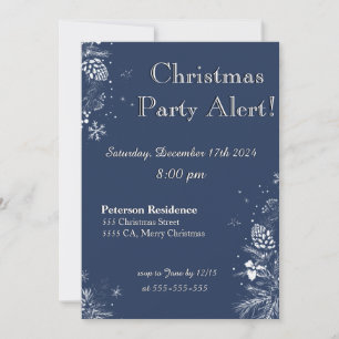Christmas Party Invitation in Blue&White