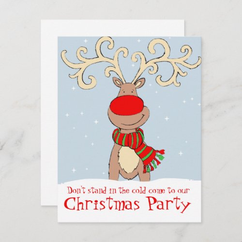 Christmas party invitation light blue