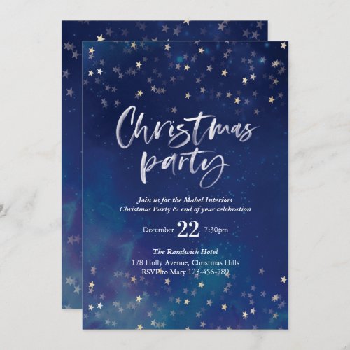 Christmas party Invitation  Midnight stars