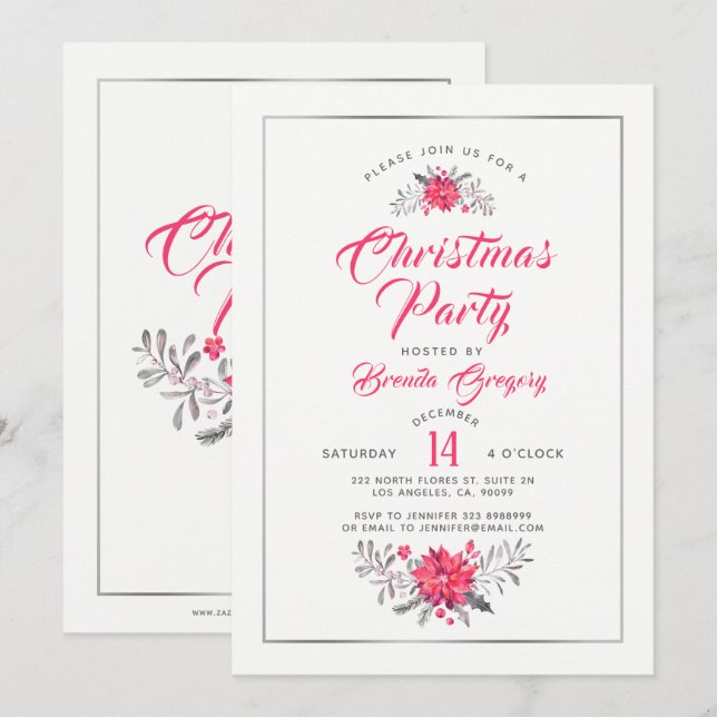 Christmas Party Invitation Modern Typography (Front/Back)