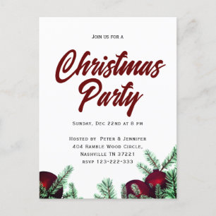 Christmas Party Invitation Postcards