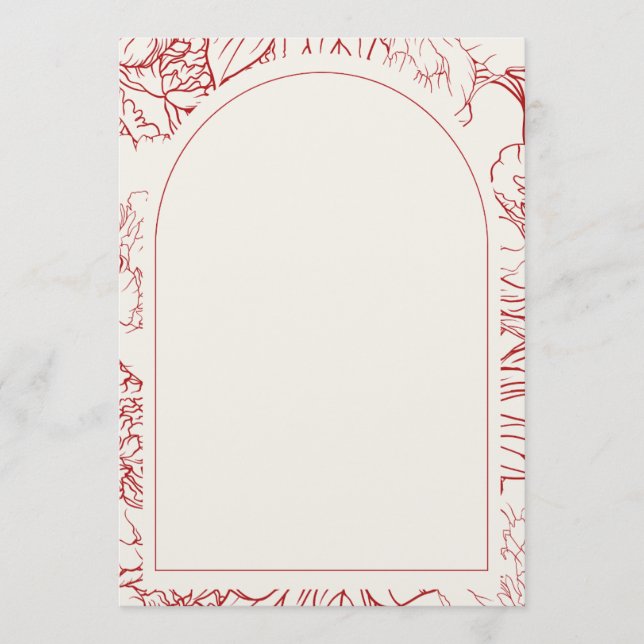 Christmas party invitation, red intricate frame invitation (Front)