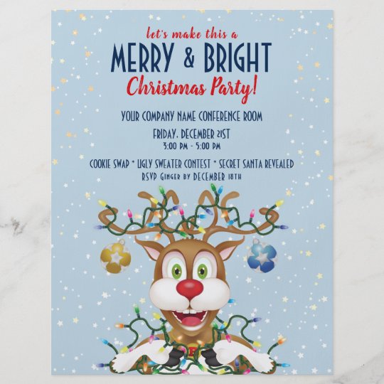 Christmas Party Invitation | Reindeer Flyer | Zazzle.com