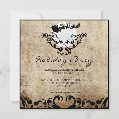 Christmas Party Invitation-Santa and Reindeer