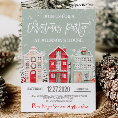 Christmas party invitation Winter Adult Company