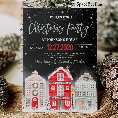 Christmas party invitation Winter Christmas party 