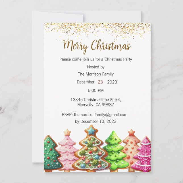 Christmas Party Invitation, Xmas Invite (Front)