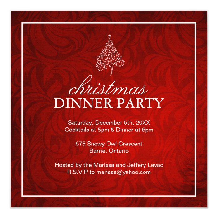 Classy Christmas Dinner Party Invitation
