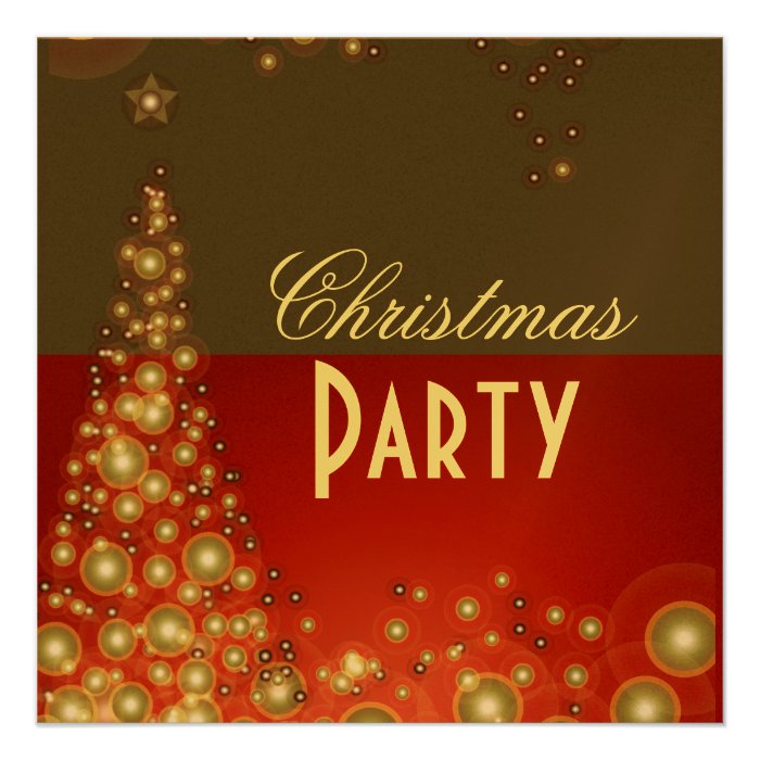 Christmas Party invitations, champagne bubbles