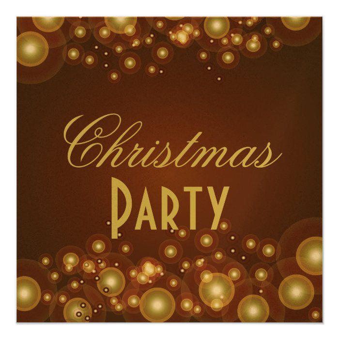 Christmas Party invitations, champagne bubbles