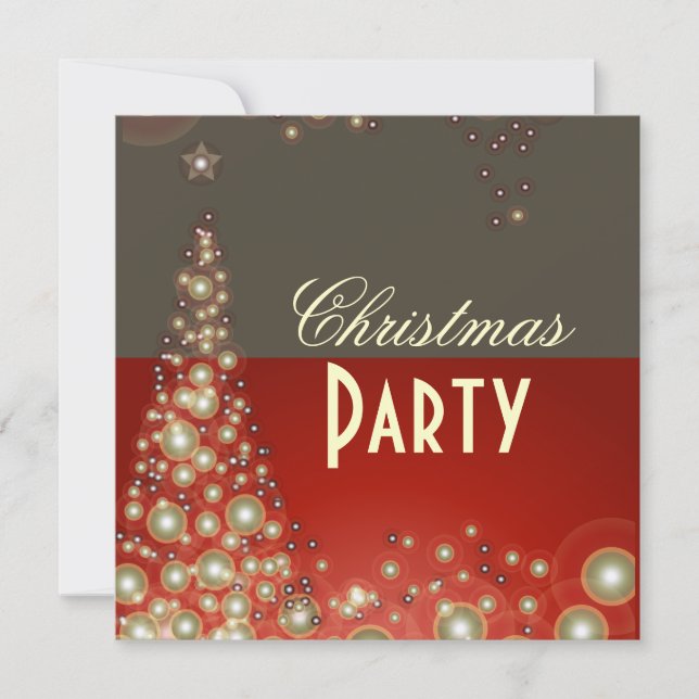 Christmas Party invitations, champagne bubbles Invitation (Front)