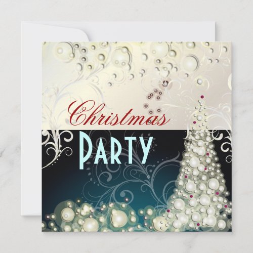 Christmas Party invitations, champagne bubbles
