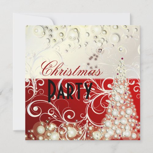 Christmas Party invitations champagne bubbles Invitation