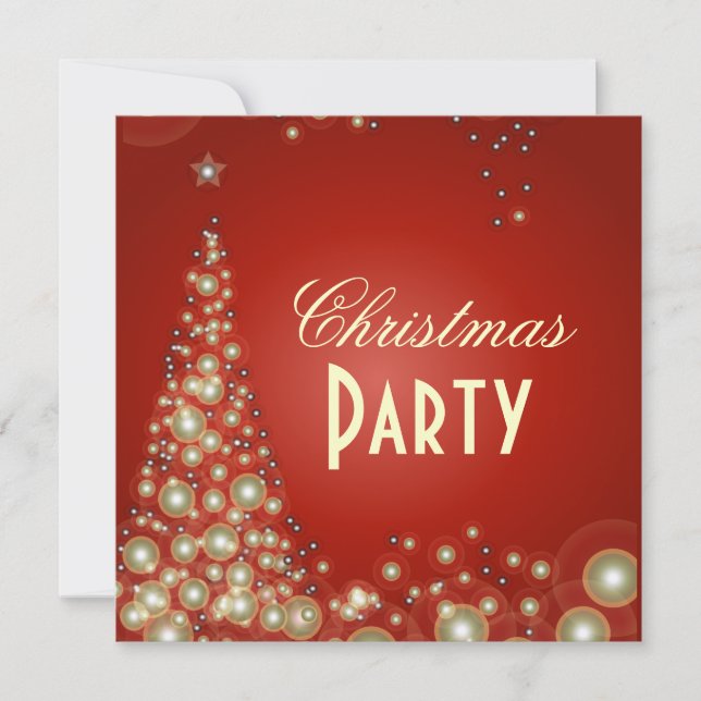 Christmas Party invitations, champagne bubbles Invitation (Front)