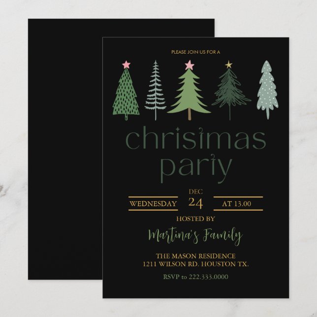 Christmas Party Invitations Holiday Party (Front/Back)