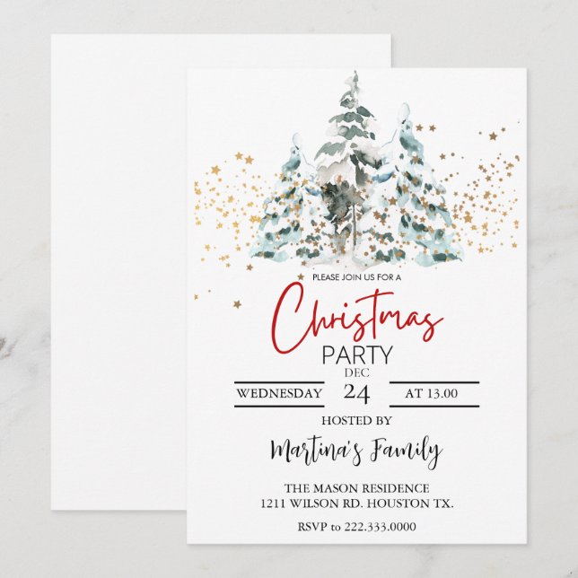 Christmas Party Invitations Holiday Party (Front/Back)