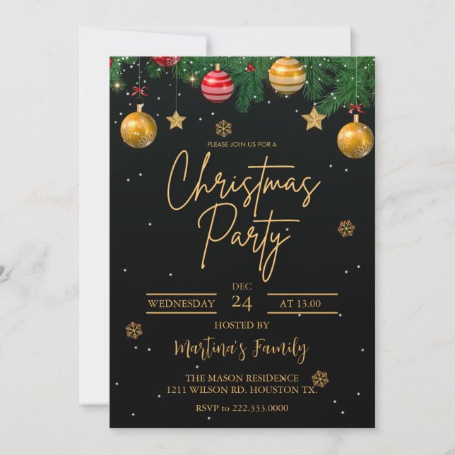 Christmas Party Invitations Holiday Party (Front)