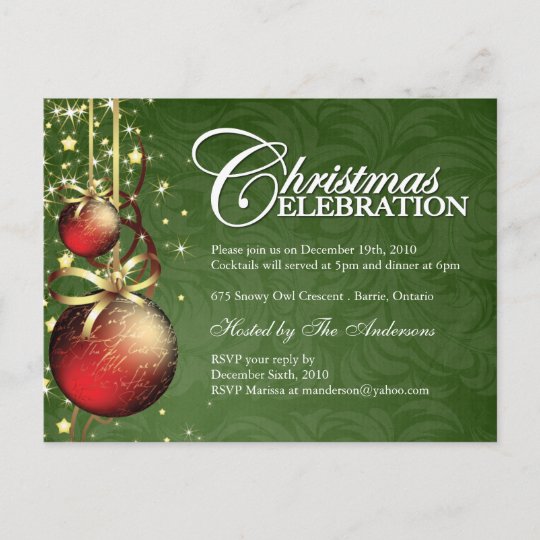 Christmas Party Invitations Postcards | Zazzle.com