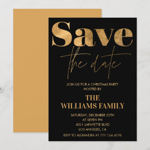Christmas Party  invitations Save the date Black