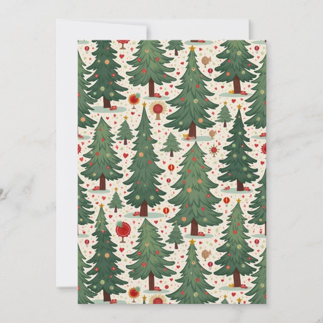 Christmas party  invitations tree pattern (Front)