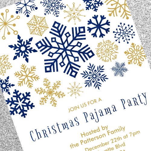 Christmas Party Invitations Winter Pajama 