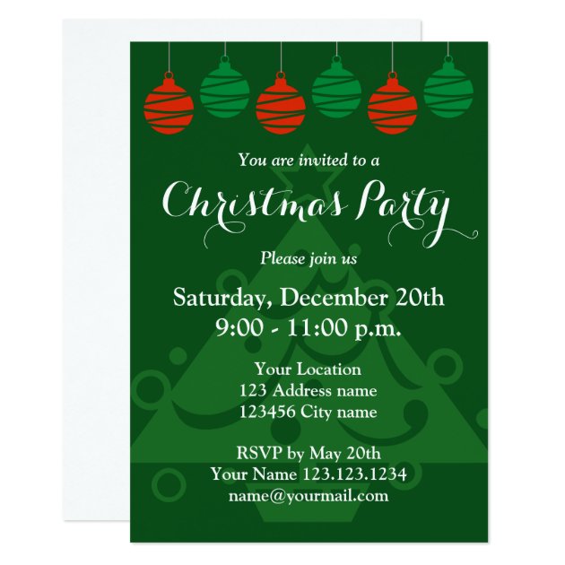 Christmas Party Invitations With Hanging Lights