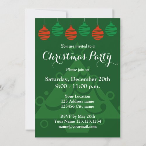 Christmas party invitations with hanging lights