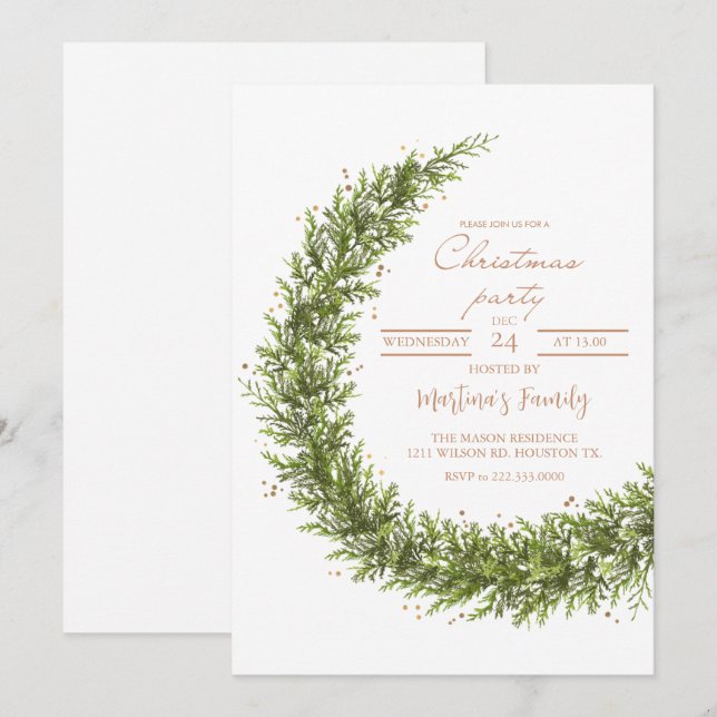 Christmas Party Invitations Xmas Holiday Party (Front/Back)