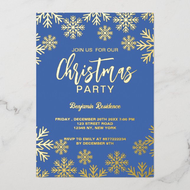 Christmas Party invite 5" x 7" Foil Invitation (Front)