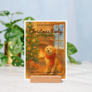 Christmas Party Invite · Cozy Dog Scene Holder
