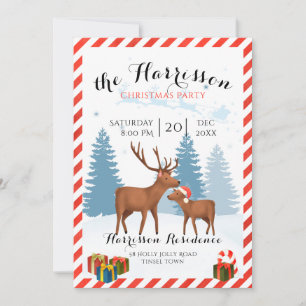 Christmas party invite with reindeer