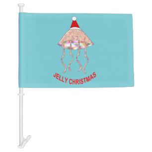 Christmas Party Jellyfish Custom Car Flag