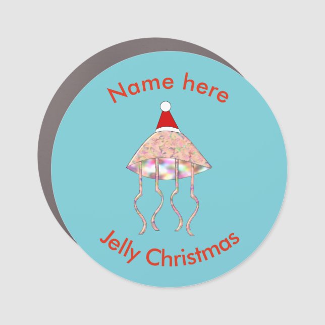 Christmas Party Jellyfish Custom Car Magnet (Front)