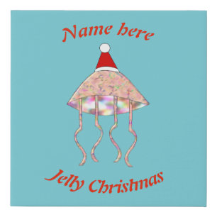 Christmas Party Jellyfish Custom Faux Canvas