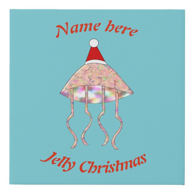 Christmas Party Jellyfish Custom Faux Canvas (Front)