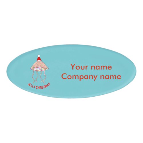 Christmas Party Jellyfish Custom Name Tag