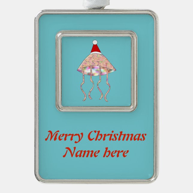 Christmas Party Jellyfish Custom Ornament (Front)